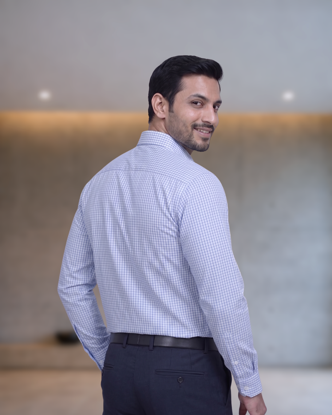 Mens Blue Stk-002 Full Sleeves Shirt