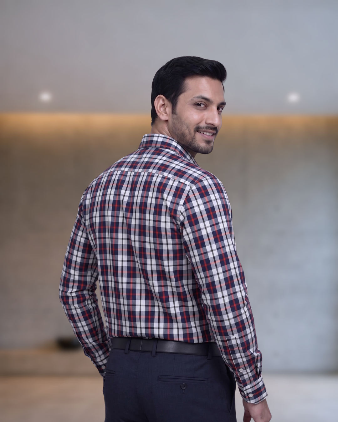Mens Navy Blue Stk-005 Full Sleeves Shirt