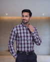 Mens Navy Blue Stk-005 Full Sleeves Shirt