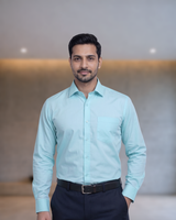 Mens Turq Blue STK-016 Full Sleeves Shirt