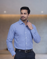 Mens Blue Stk-029 Full Sleeves Shirt