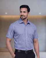 Atlantic Rs 601A Blue Mens Half Sleeves Shirt