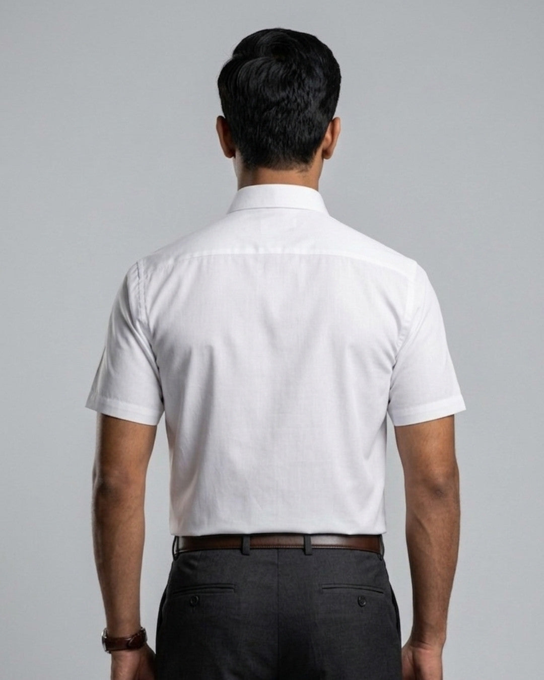 Foursquare White Signature Half Sleeve Cotton Shirt