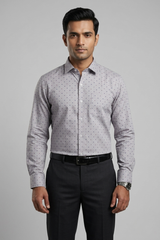 Mens Grey-1 Dunlop Print 26124 Full Sleeves Shirt