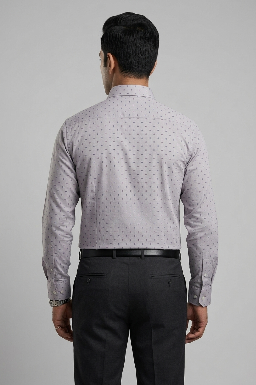 Mens Grey-1 Dunlop Print 26124 Full Sleeves Shirt