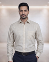 Mens Cream Figo 194 Full Sleeves Shirt