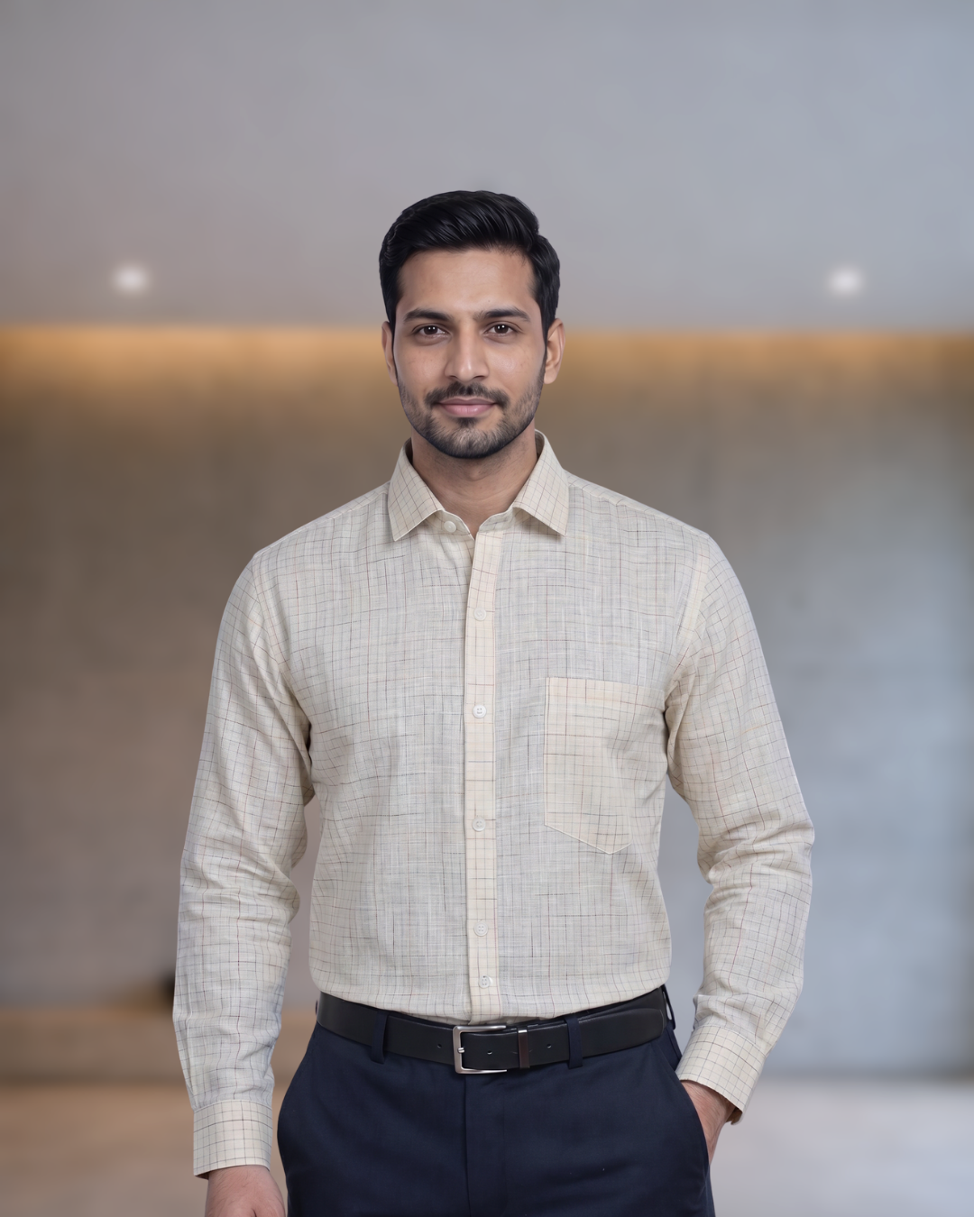 Mens Cream Figo 195 Full Sleeves Shirt