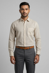 Mens Beige Figo 220 Full Sleeves Shirt