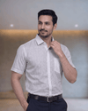 Figo 220 White Mens Half Sleeves Shirt