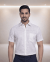 Figo Fg4A White Mens Half Sleeves Shirt