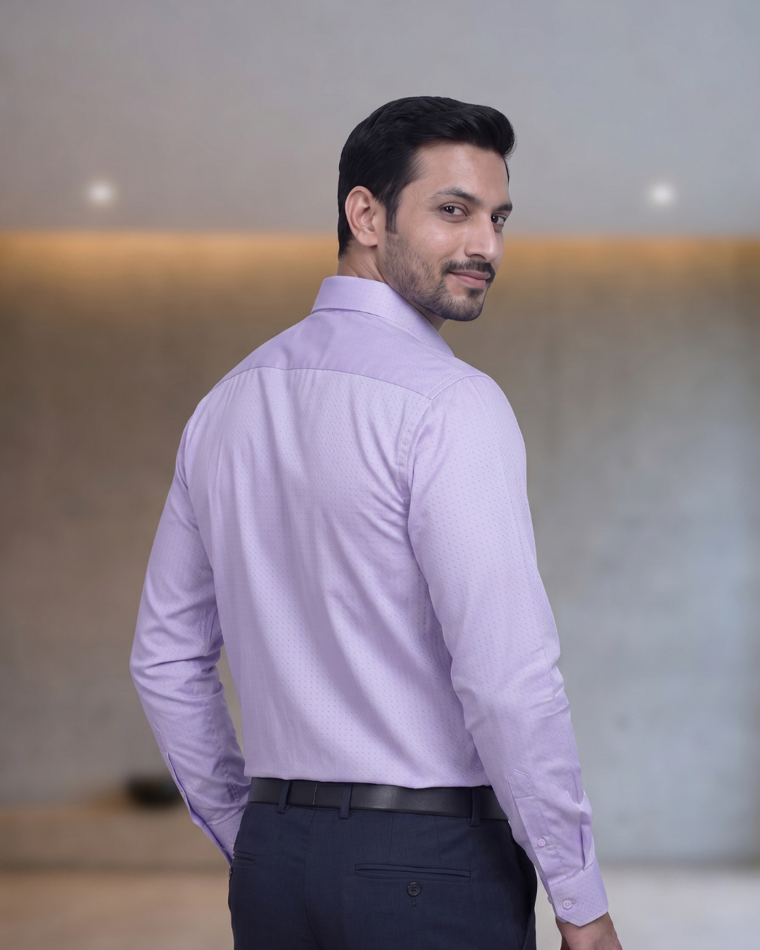 Mens Purple-4 Golden 25 Full Sleeves Shirt