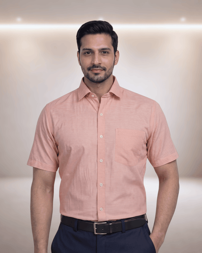 Limca 1242 Orange Mens Half Sleeves Shirt