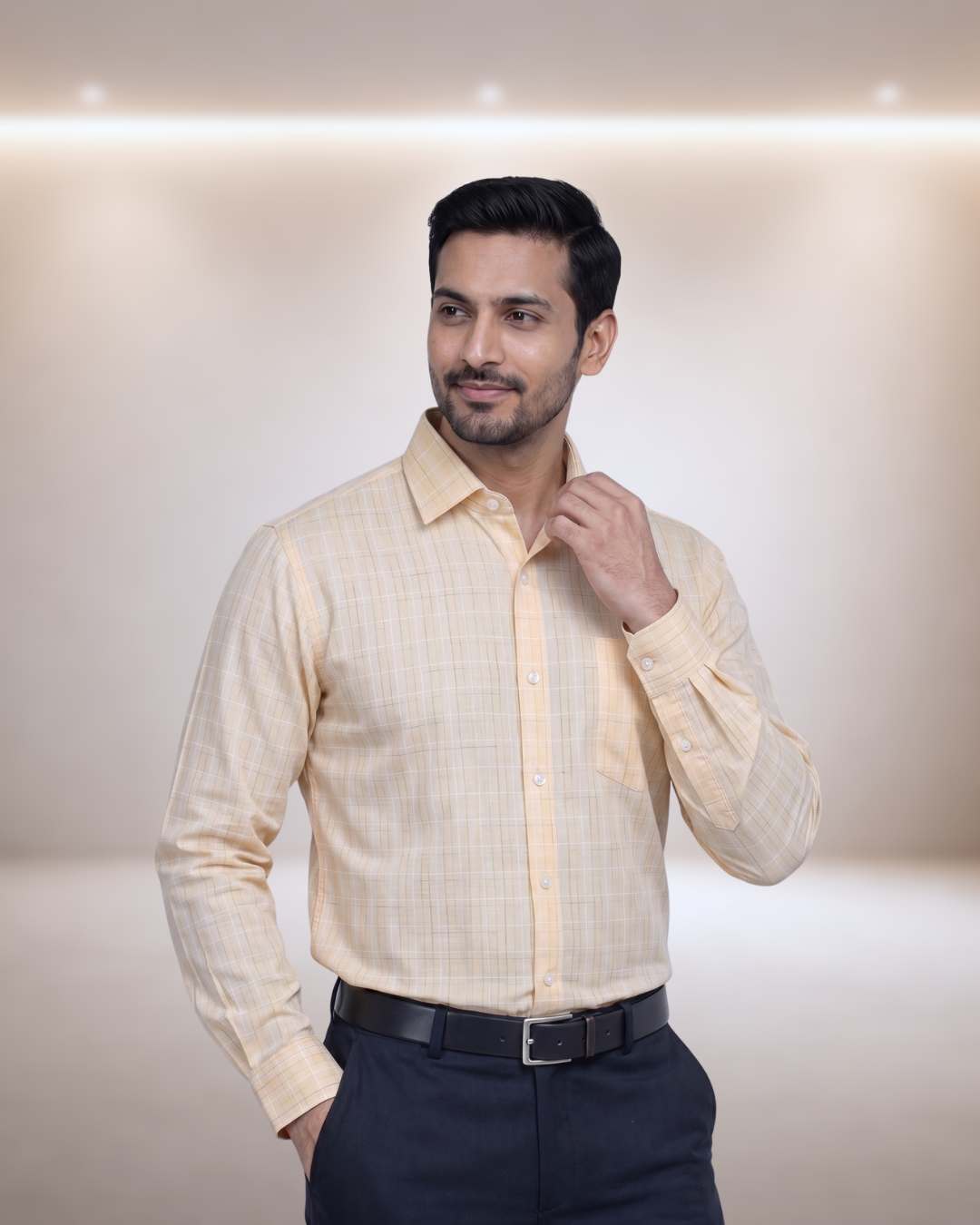 Mens Yellow Mesa 134 Full Sleeves Shirt