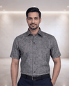 Milton Linen Grey Mens Half Sleeves Shirt