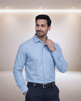 Mens Blue Olympic Full Sleeves Shirt