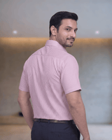 Orian 3002B Pink Mens Half Sleeves Shirt