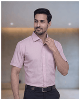 Orian 3002B Pink Mens Half Sleeves Shirt