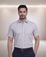 Orian 3056 D Light Grey Mens Half Sleeves Shirt