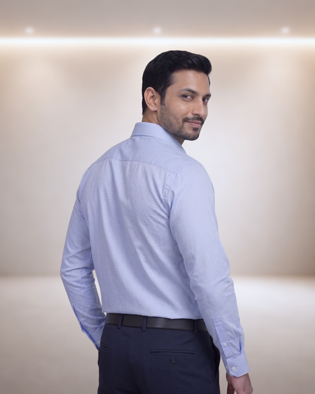 Mens Sky Blue Orian 3056 D Full Sleeves Shirt