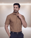Paragon Mn-1B Brown Mens Half Sleeves Shirt
