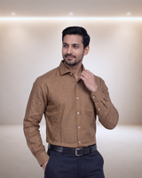 Mens Brown-4 Paragon Mn-1B Full Sleeves Shirt