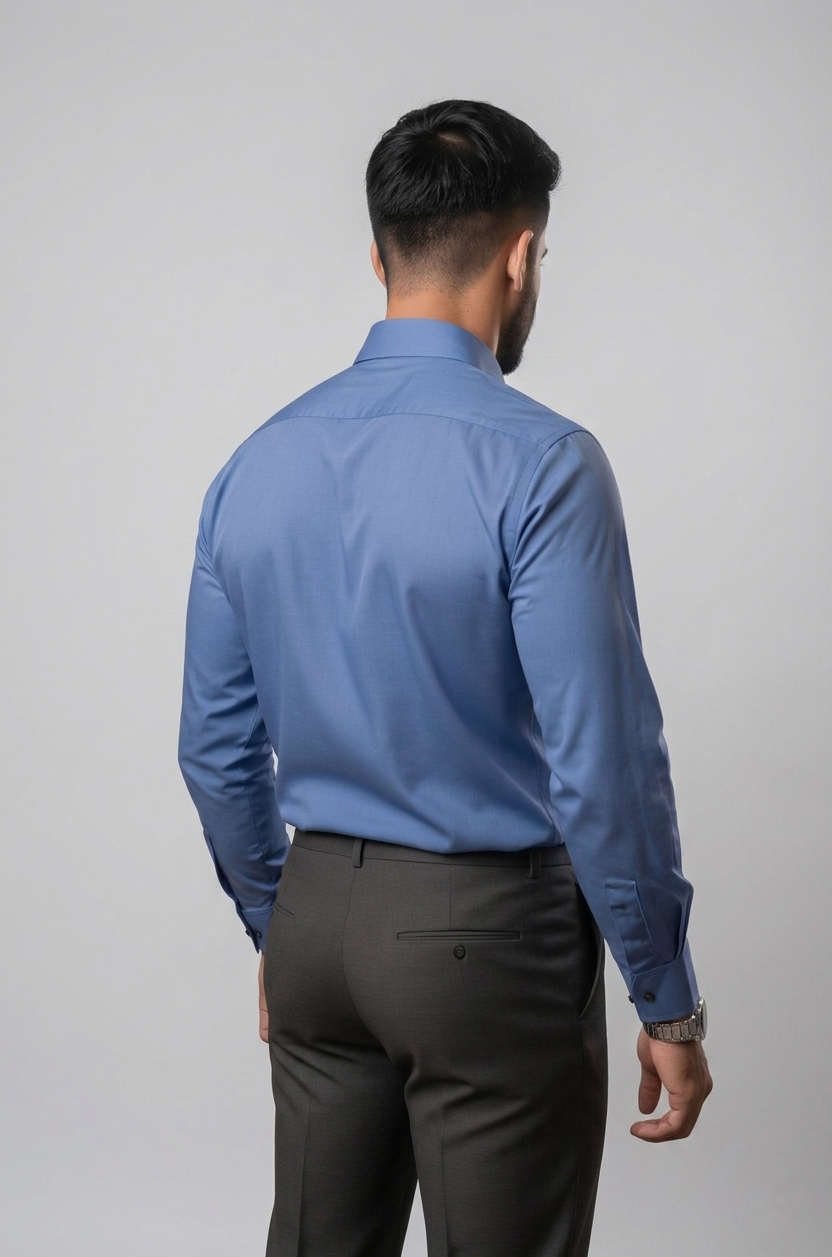Mens Blue-22 Paris Cotton 22 Full Sleeves Shirt
