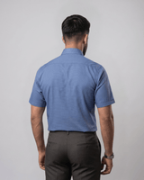 Paris Cotton 22 Blue Mens Half Sleeves Shirt