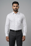 Mens White-56 Rabbit Print Full Sleeves Shirt