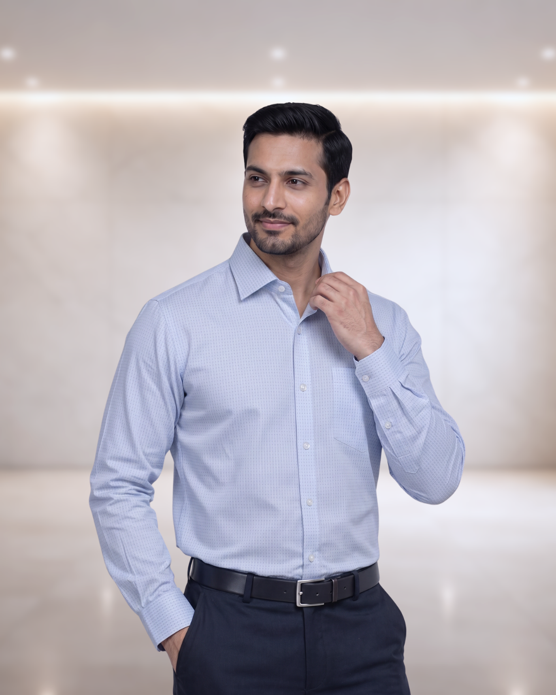Mens Sky Blue Rg 2939 Full Sleeves Shirt
