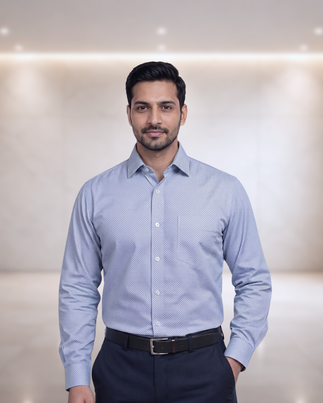 Mens Blue Rs 3393 Full Sleeves Shirt