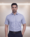 Rg 3393 Blue Mens Half Sleeves Shirt