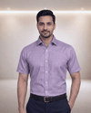 Rs 2988 Purple Mens Half Sleeves Shirt