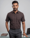 Rs 3296 Brown Mens Half Sleeves Shirt