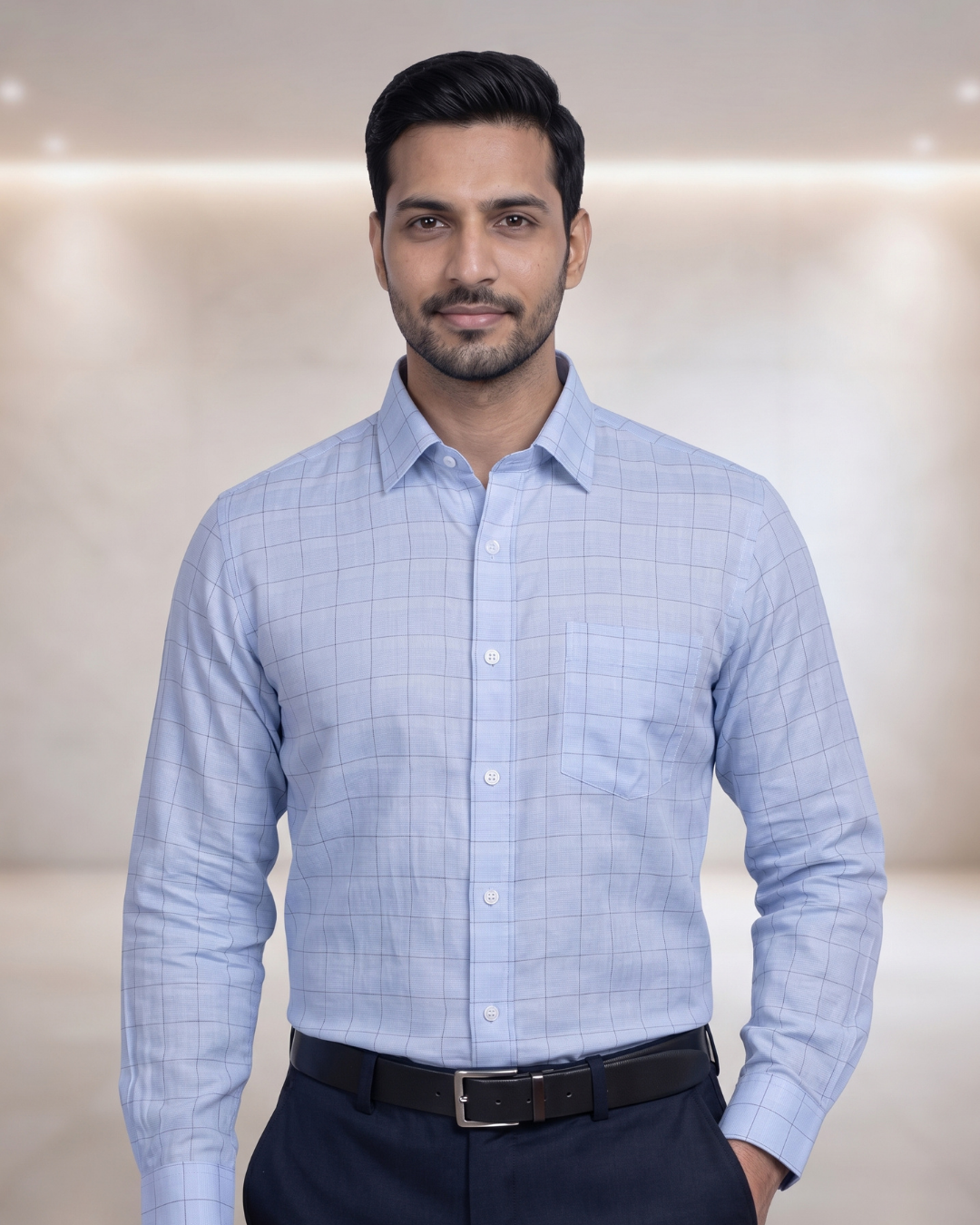 Mens Blue Rs 5933 Full Sleeves Shirt