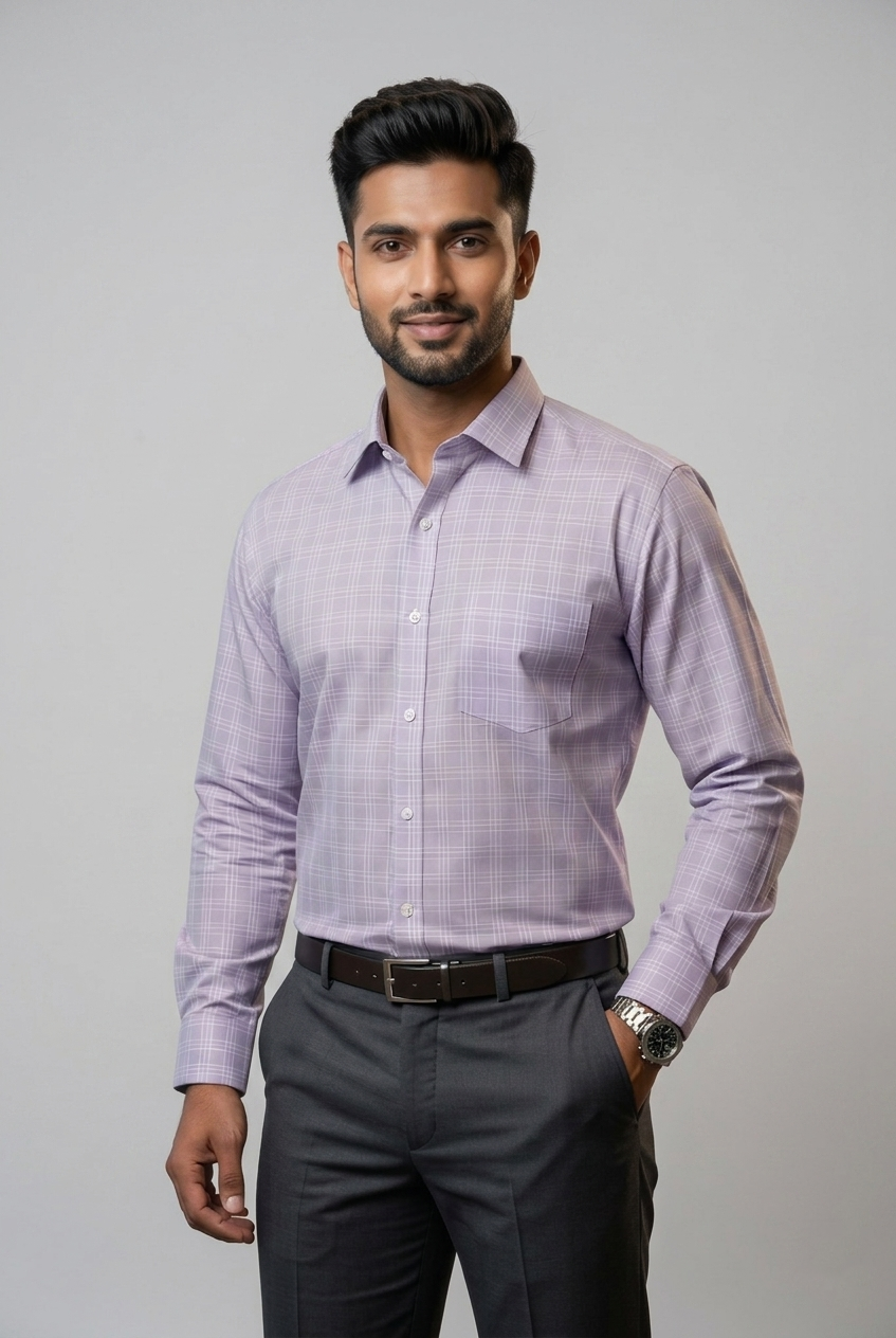 Mens Purple Rs 6173 Full Sleeves Shirt