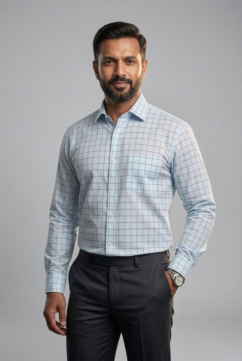 Mens Blue Rs 6500 Full Sleeves Shirt