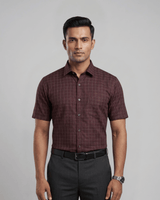 Rs 6539 Maroon Mens Half Sleeves Shirt