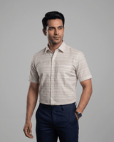 Rs 6609 Cream Mens Half Sleeves Shirt
