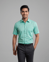 Rs 97498 Green Mens Half Sleeves Shirt