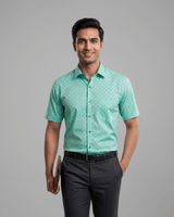Rs 97498 Green Mens Half Sleeves Shirt