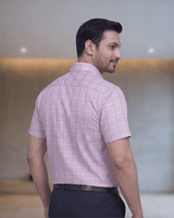 Sak 35815 J Pink Mens Half Sleeves Shirt