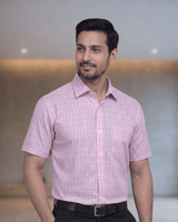 Sak 35815 J Pink Mens Half Sleeves Shirt