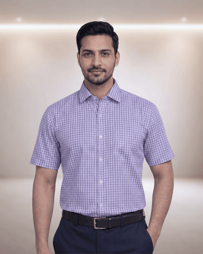 Sak 69016 Lilac Mens Half Sleeves Shirt