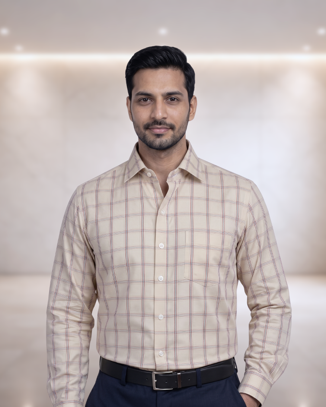 Mens Cream-2 SAK72014 D Full Sleeves Shirt