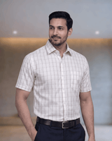 Sak 72032 D White Mens Half Sleeves Shirt
