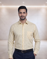 Mens Yellow-2 SAK72032 D Full Sleeves Shirt