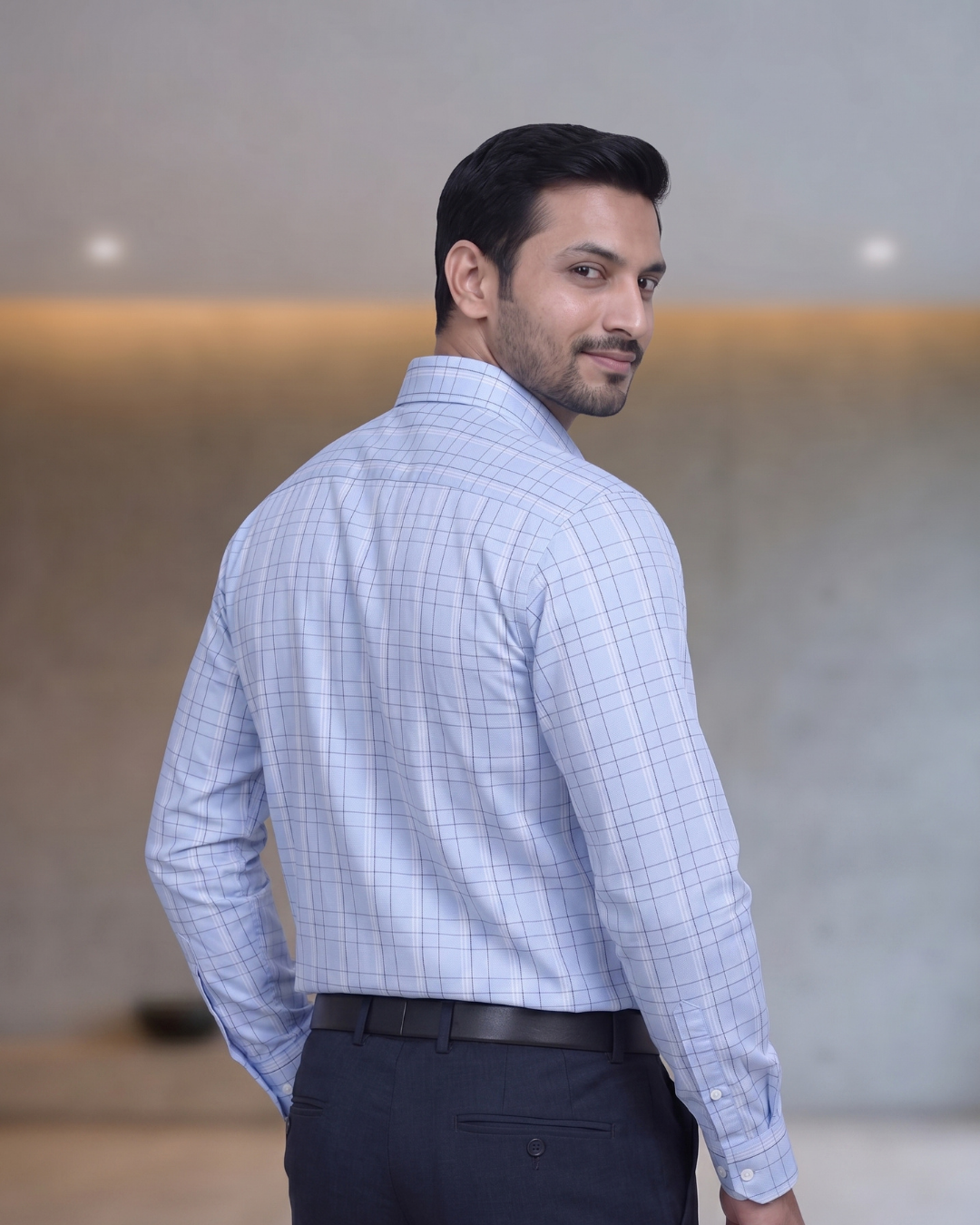 Mens Sky Blue-1 SAK72048 D Full Sleeves Shirt