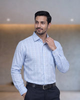 Mens Sky Blue-1 SAK72048 D Full Sleeves Shirt