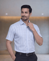 Sak 72048 D Sky Blue Mens Half Sleeves Shirt