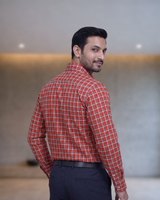 Mens Red Stk-008 Full Sleeves Shirt